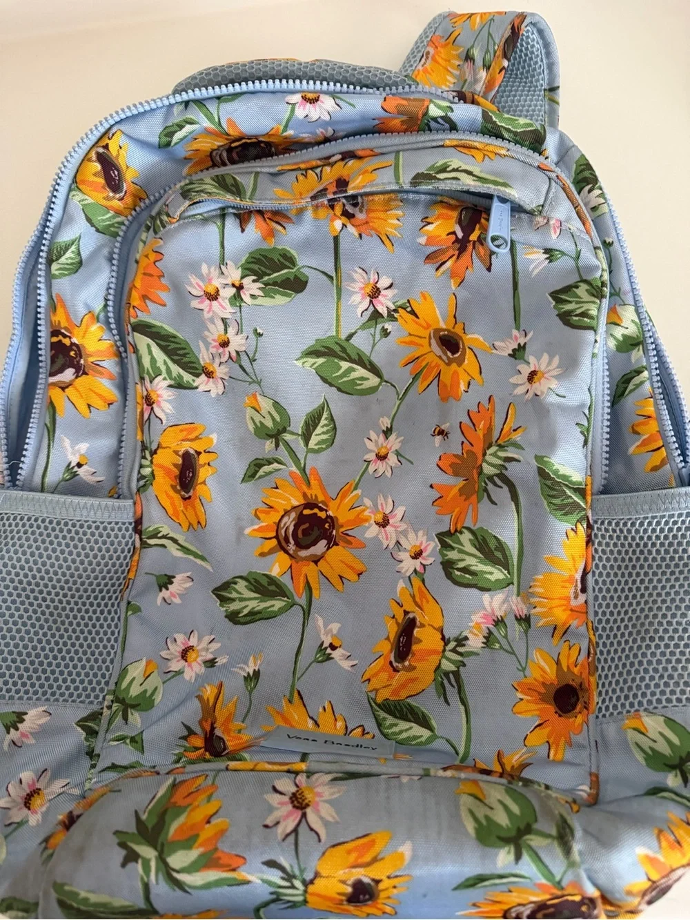 Vera Bradley Sunflower Print Light Blue Backpack